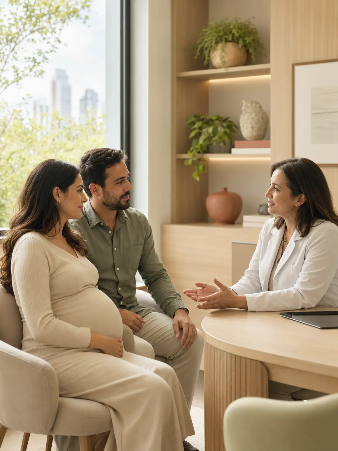 Consulta pediátrica acolhedora com a família